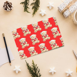 Papel De Seda Urso de Teddy de Natal