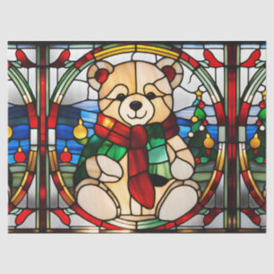 Papel De Seda Urso de Teddy de Natal, de Vidro Mantido Faux, par