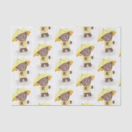 Papel De Seda Urso de Teddy na Chuva