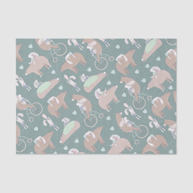 Papel De Seda Urso e Coelhinho (Frente )