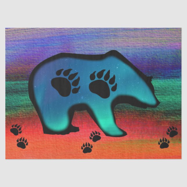 Papel De Seda Urso Espírito das Luzes do norte (Frente )