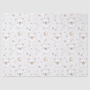 Papel De Seda Urso Fofo e Corações -- Berçário Pastel (9)