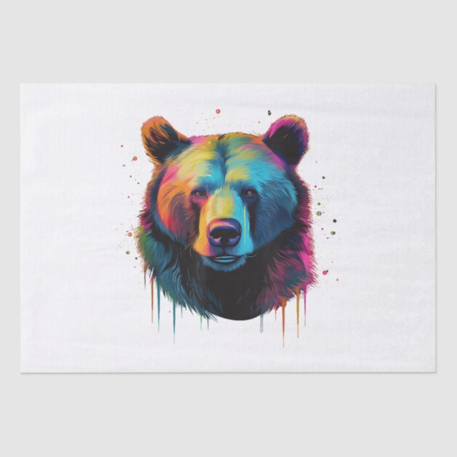Papel De Seda Urso Grizzly Aproxima Urso Cinza Grande Pop (Frente )