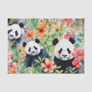 Papel De Seda Urso Panda de Aquarela