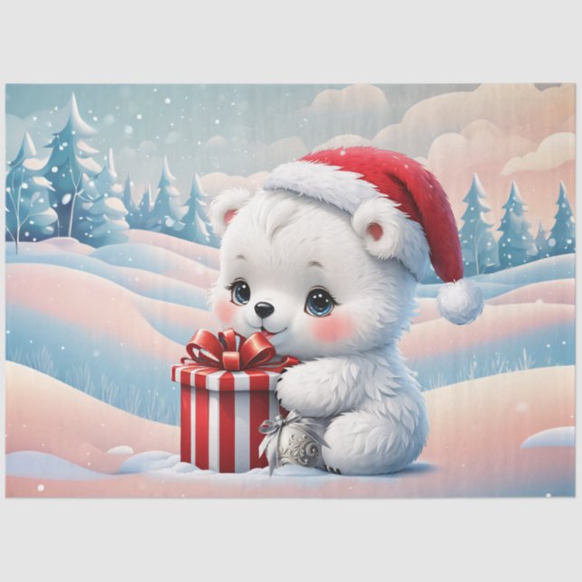Papel De Seda Urso polar de Natal (Frente )