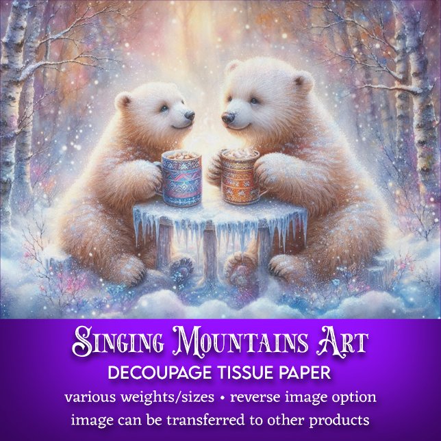 Papel De Seda Ursos Polares De Inverno De Bolor De Cacau Quente (Criador carregado)