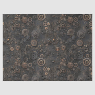 Papel De Seda Ursos Steampunk, Padrão Metálico Rusty para Deslig