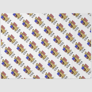 Papel De Seda USA American Flag Airedale Terrier Dog - Cute