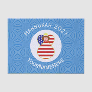 Papel De Seda USA Anjo Cabelo Vermelho Bandeira Hanukkah Persona