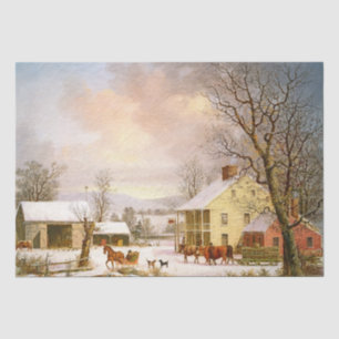 Papel De Seda USA Durrie Winter in Country Horse Sleigh
