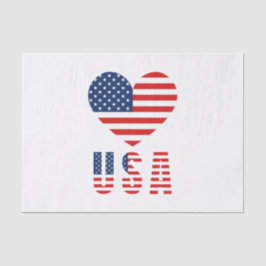 Papel De Seda USA Flag Heart Tissue Paper for Festive Gift Wrap