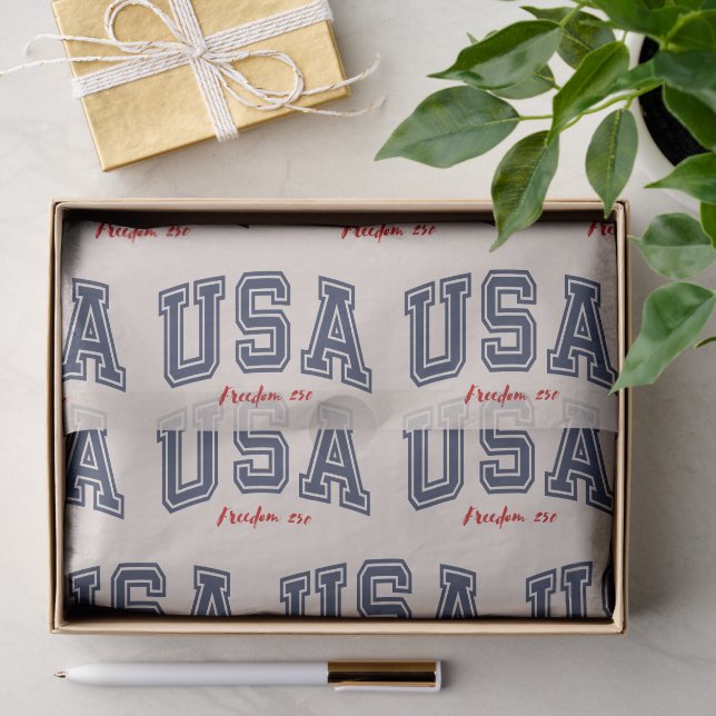 Papel De Seda 'USA Freedom 250' Aniversário de 250 anos da Améri (Presente)