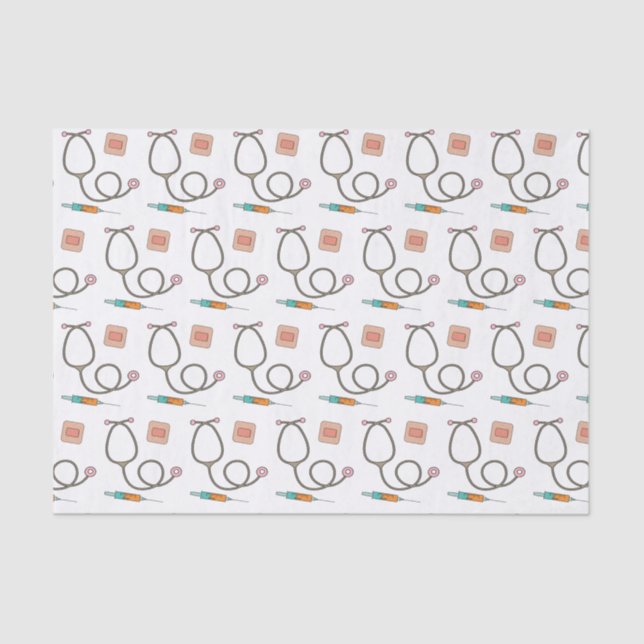 Papel De Seda Uso Médico do Estetoscópio Rosa (Frente )