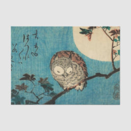 Papel De Seda Utagawa Hiroshige - Coruja Chifre na Fileira Maple