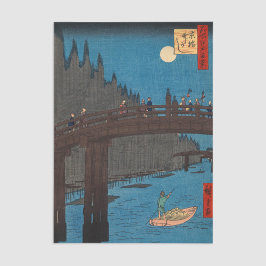 Papel De Seda Utagawa Hiroshige - Ponte de Kyoto pela Lua