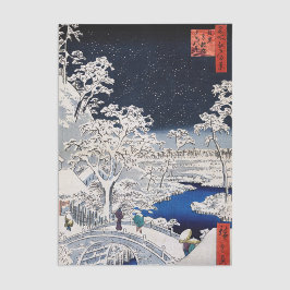 Papel De Seda Utagawa Hiroshige - Ponte do Tambor em Meguro