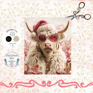 Papel De Seda Vaca Alta Fantasiada com Decoupage Festivo