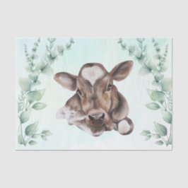 Papel De Seda Vaca Aquarela Calf Eucalyptus