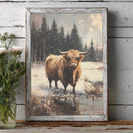 Papel De Seda Vaca das Terras Altas em Decoupage de Paisagem de