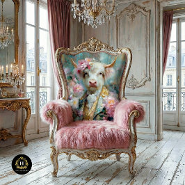 Papel De Seda Vaca das Terras Altas Floral em Decoupage de Terno
