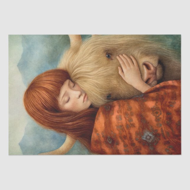 Papel De Seda Vaca Escocesa E Highland (Frente )