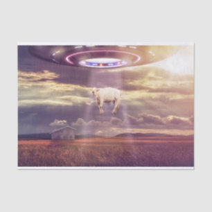 Papel De Seda Vaca sequestrada pela arte da fantasia dos aliens