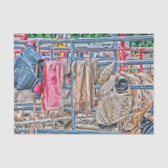 Papel De Seda Vaca-Touro Rústica do Rodeio Ocidental (Frente )