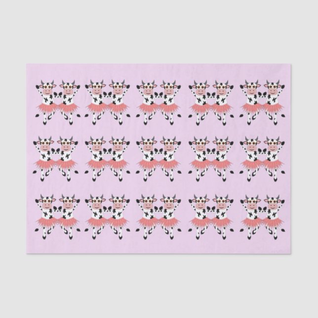 Papel De Seda Vacas dançantes bonitas e engraçadas (Frente )