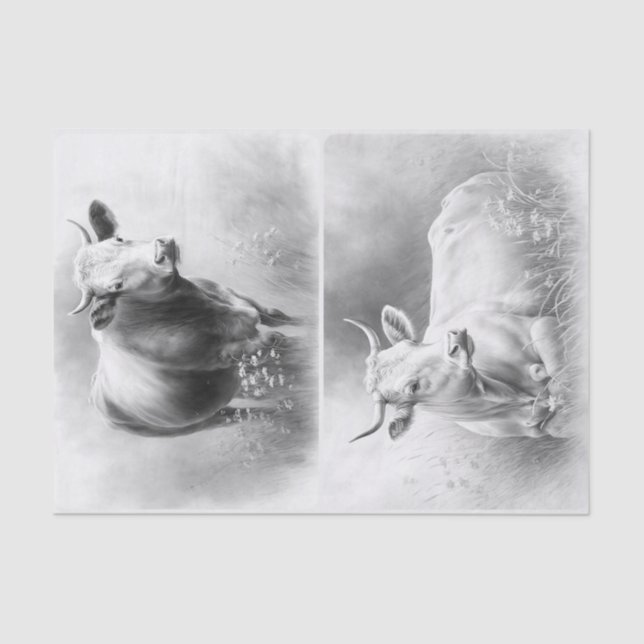 Papel De Seda Vacas de fazenda (Frente )