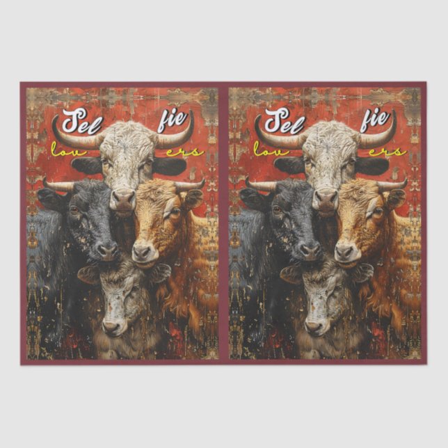 Papel De Seda Vacas Selfie (Frente )