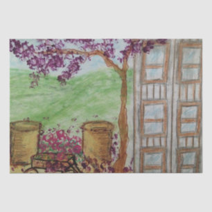 Papel De Seda Vagão Pequeno com Blooms