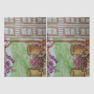 Papel De Seda Vagão Pequeno com Blooms