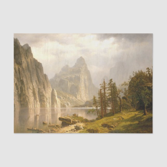 Papel De Seda Vale do rio-Yosemite Merced, Albert Bierstadt (Frente )