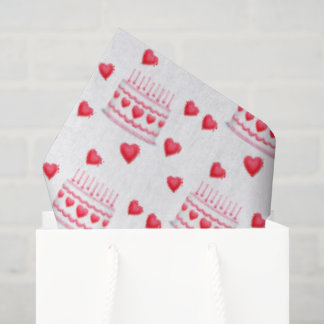 Papel De Seda Valentine's Day Birthday Cake Pattern