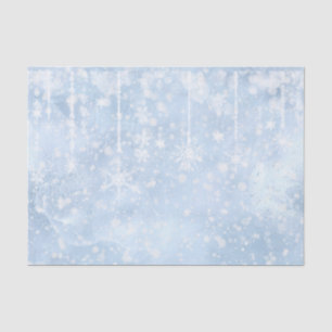 Papel De Seda Valsa dos Flocos de Neve Neve Azul Claro