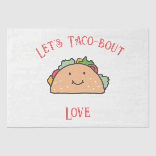 Papel De Seda Vamos Taco-bout Love Personalizável (Frente )
