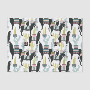 Papel De Seda Vamos Taco Sobre Amor Padrão Llama & Donkey