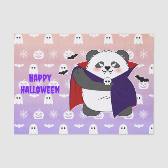 Papel De Seda Vampiro do Bebê Cute do Halloween Panda Dracula (Frente )