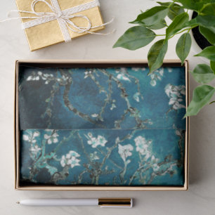 Papel De Seda Van Gogh Almond Blossoms Dark Teal