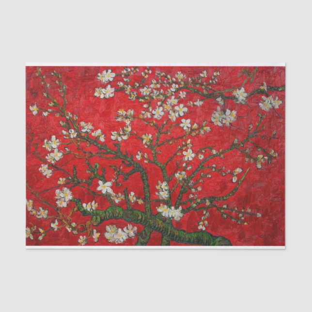 Papel De Seda Van Gogh Almond Blossoms Red (Frente )