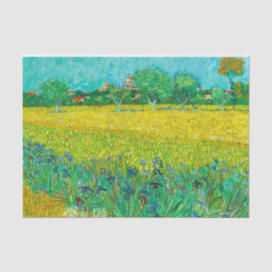 Papel De Seda Van Gogh Field com Irrises Perto de Arles