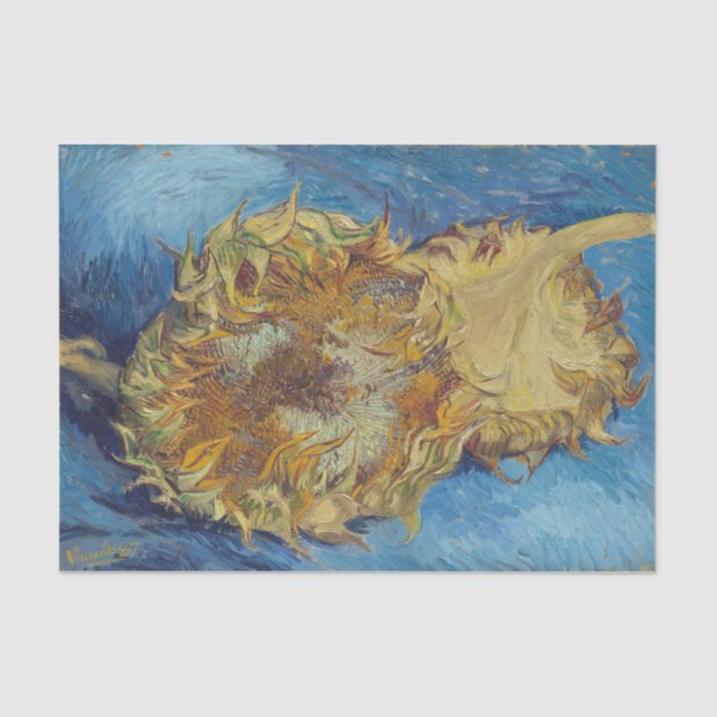 Papel De Seda Van Gogh Sunflower Pintura Floral (Frente )