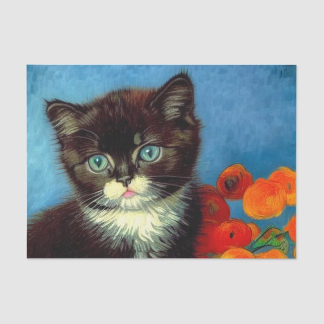 Papel De Seda Van Gogh Tuxedo Cat (Frente )