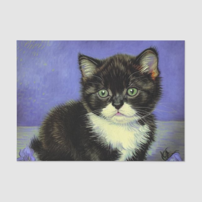 Papel De Seda Van Gogh Tuxedo Kitten (Frente )