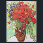 PAPEL DE SEDA VAN GOGH VERMELHO POPES E DAISES<br><div class="desc">Um dos quadros vitais de Vincent Van Gogh,  com um vaso de flores em um pote de barro cheio,  na sua maioria de papoilas vermelhas,  mas algumas margaridas brancas e flores roxas selvagens. Uma bela imagem de primavera ou arte floral de verão em seu estilo impressionista.</div>