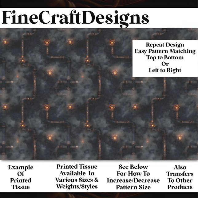 Papel De Seda Vapor Vapor e Pipes Padrão Escuro BN6 (Criador carregado)