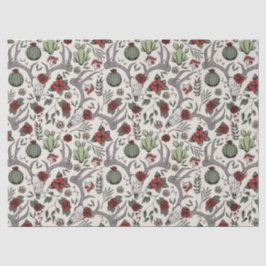 Papel De Seda Vaqueira Red and Green Country Antlers