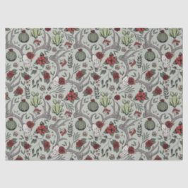 Papel De Seda Vaqueira Red and Green Country Antlers