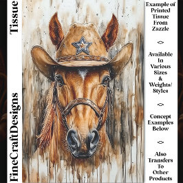 Papel De Seda Vaqueiro Xerife Chesnut Cavalo No Chapéu DD6 Decou