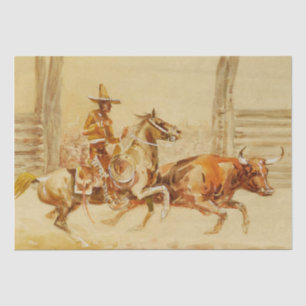 Papel De Seda Vaquero e Touro por Edward Borein